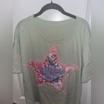 Source Unknown Layered Fabric Star Patchwork MintGreen Oversized T Shirt Y2K Indie Americana XL Photo 14