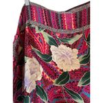 Oscar de la Renta 100% Silk Red Maroon Multi Floral Scarf Women Sz OS Photo 3