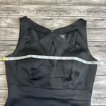 JAX Women's Sleeveless Mini Cocktail Dress Black 6 Sheer Satin Cutout High Neck Photo 9