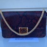 Michael Kors MK Sonia Medium Snake Embossed Leather Shoulder Bag - Merlot Photo 0