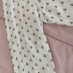 Just living white anchor print button up roll tab sleeve shirt, size L marine Photo 7