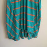 Free People Vintage Y2K Teal Green Orange Stripe Deep V Neck Racerback Tank Top Photo 1