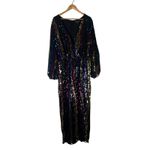 Eloquii Sequin Stripe V Neck Wide Leg Jumpsuit Multicolor Size 20 NYE Photo 1