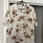 Bonworth  Floral Top with Cream and Brown Accents Photo 0
