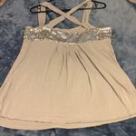 22. INC Sequined Tank Top Silver Size XL Photo 3