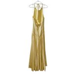 Alexis  Saab Pleated Halter Maxi Dress Light Yellow Sz M Photo 5