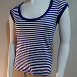 Juicy Couture Blue & White Striped Cap Sleeve Top Photo 0
