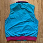 Woolrich Vintage 80s ‎ Down Puffer Vest “The Woman” Fleece Lined Teal Pink Size M Photo 5