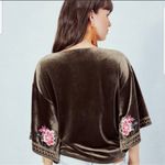 Lovestitch  Velvet embroidered kimono faux wrap top Large Photo 1