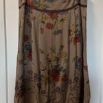 CAbi Tan Dark Floral Knee Length Skirt Viscose Turnberry Maggie Allover Print 6 Photo 0