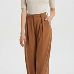 Tronjori Palazzo Pants Trousers M NWT High Waist Casual Wide Leg Tiktok Viral Tan Size M Photo 3