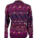 Tricots St. Raphael Vintage  Purple Multicolor Western Cardigan Sweater Cotton S Photo 7