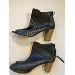 Dune London  Whisper Bootie Size 10 Leather Caged Peep Toe Ankle Black EUC Photo 8