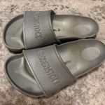 Birkenstock Gray spell out rubber slides size 38 7-7.5 Photo 0