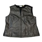 Jaclyn Smith  Women's Black Leather Motorcycle Vest XL Zip Front Photo 0