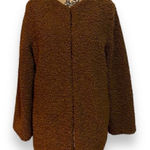 Max Studio Teddy Jacket Coat Women’s Size Medium Brown  Photo 0
