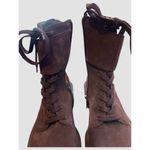 Vince Camuto Fawdry Womens Chocolate Brown Combat & Lace-up Boots Side Zip 6.5M Photo 2