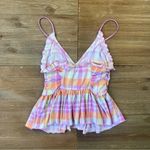Urban Outfitters UO Ella Ruched Peplum V-Neck Cami Top Photo 5