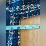 AQUA  Bloomingdales Tweed Fringe Blue Yan Metallic Blazer Size Small  2110 Photo 7