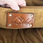 Patricia Nash Rora Frame Satchel Bag Brown Suede Leather Tan Flower Appliqué Photo 6