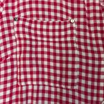 Jones New York Jones‎ New York Pink Gingham Plaid Roll Tab Sleeve Tie Front Blouse Top - L Photo 10