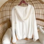 Free People Beach Hoodie Pullover Cream Colored Large Buttons Photo 5