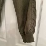 Caslon 100% Linen Joggers Women’s Sz XS Petite Cropped Cuffed Drawstring Pockets Green Photo 10