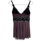 Coquette Lace Trim Babydoll Purple Slip Teddy Photo 92