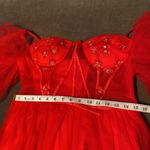 Women’s Red Prom Party Formal Dress With Corset Back and Leg Slit Size 10 NWOT Red Photo 10