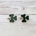 Vintage Clip On Earrings Green Clover Photo 1