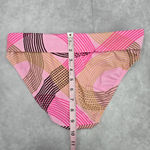kim rogers  Pink Brown Stripe Medium Bikini Bottom Swimwear Photo 5