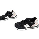 New Balance Black, White and Pink Flower Sneakers Photo 3