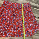 Socialite Red Skater Skirt White & Blue Floral L Photo 1
