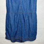 DO+BE  Lightweight Chambray Blue Denim Romper Open Back Pockets Sleeveless Size M Photo 2