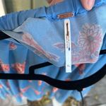 Free People  Floral mesh Blue Flowy boho Skirt Size XL Photo 2