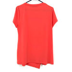 Ivanka Trump  size medium short sleeve blouse top shirt coral color zip detail‎ Photo 1