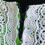 Crown & Ivy crown & ivy Womens Blouse Size Small Pink Navy Green White Lace Peasant Preppy Photo 3