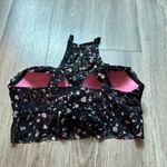 PINK - Victoria's Secret  Floral Lace High Neck Push Up Bralette Size L Photo 3