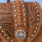 Western Embossed Faux Leather‎ Backpack Tan Photo 13