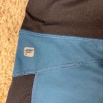 Fabletics  Blue Black Athletic Leggings Capri Cropped Zip Pocket Womens Size S Photo 4