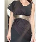 Alexander McQueen VINTAGE SUPER UNIQUE  Black Toga Dress with Gold Size 4 Photo 1