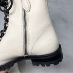 Rebecca Minkoff Janyi Chain Leather Platform Lace Up Ankle Bootie Boot White 8.5 Photo 6