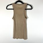 Aerie  Beige Ribbed Henley Tank Top, Casual Minimalist Soft‎ Girl Small Photo 5