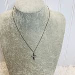 Silver Necklace Rhinestone Cross Loop Chain 18" Photo 0