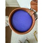 Vintage 80s Carina Intl Inc Waterproof Leather Purple Tan Golf Bag Backpack Nove Photo 4