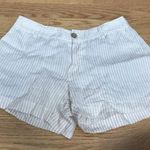 Cynthia Rowley  linen tan and white striped shorts Photo 1