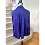 NWT J.Jill Royal Purple "Satin" Long Sleeve Collared Button Down Shirt Size 2X Photo 2