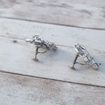Vintage Screw On Earrings Silver Tone Photo 5
