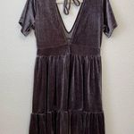 Wishlist Midnight Velvet Double V Tiered Skirt Short Sleeve Dress Photo 4