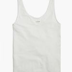 J.Crew NWT  White Reversible Layering Tank Top Sz M Pallet Dust Needs Wash Photo 2